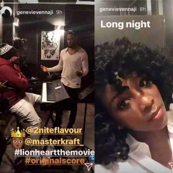 Genevieve Nnaji Back In The Studio For Collabo With Flavour And Masterkraft (Photos)